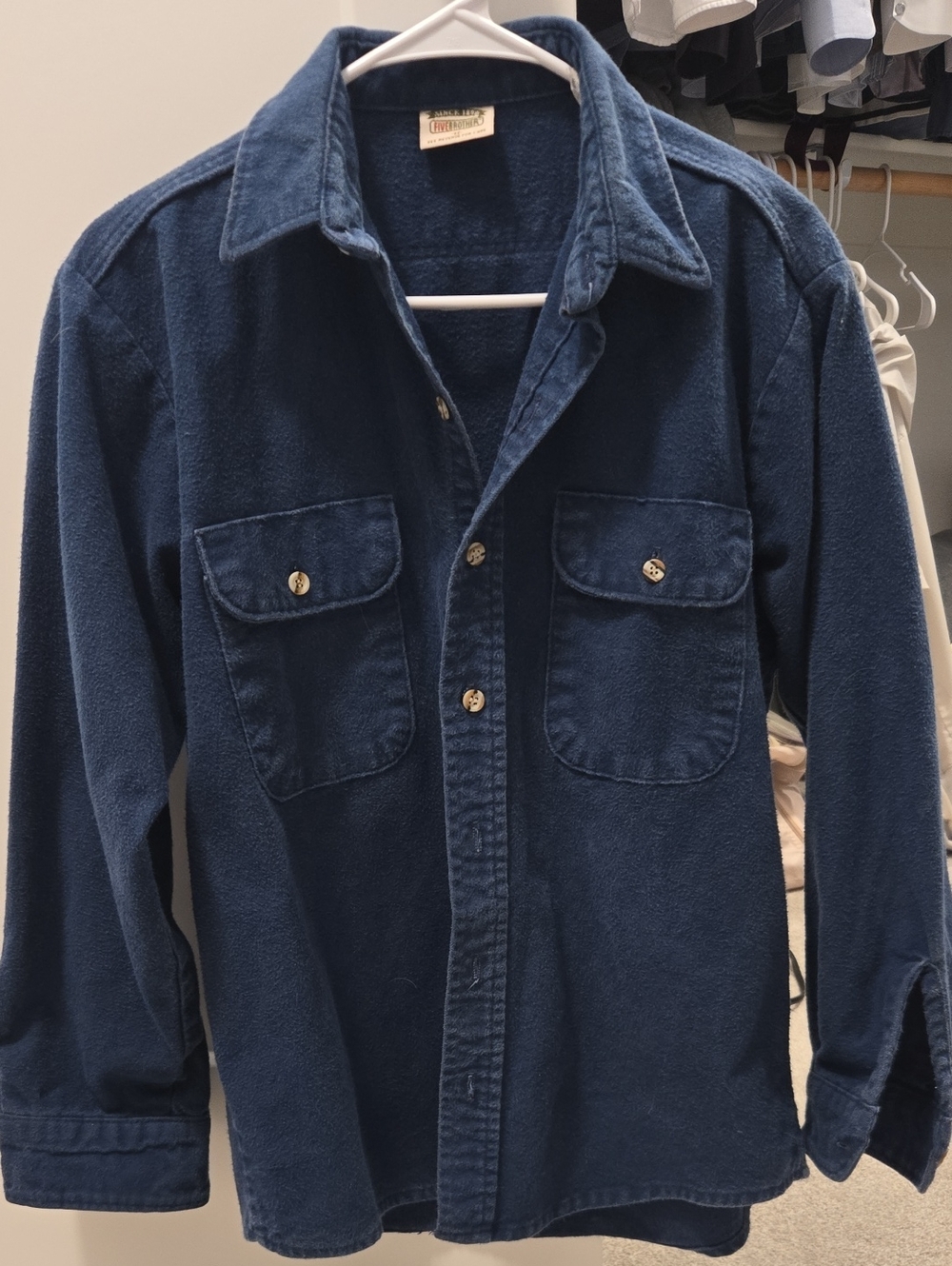 Brother Navy Blue Casual Button-Down Shirt